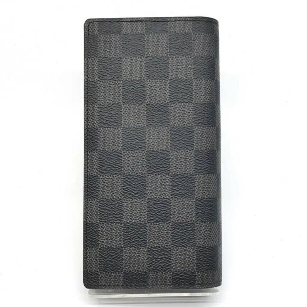 Authentic Louis Vuitton Damier Graphite Portefeuille Brazza Wallet